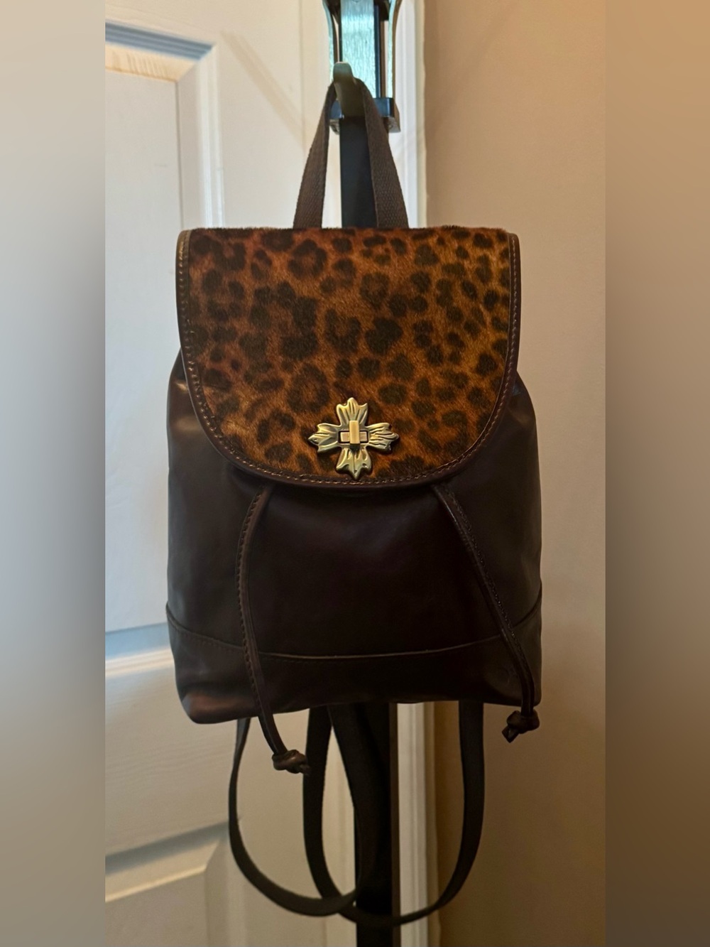 Patricia Nash Leopard Haircalf Leather Backpack | Rare Discontinued | NWT